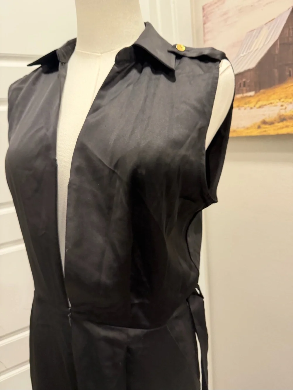 Zara Sleeveless Black Utility Jumpsuit with Belt - Picture 7 of 8